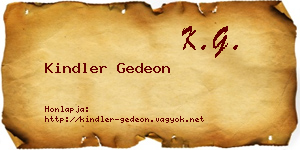 Kindler Gedeon névjegykártya